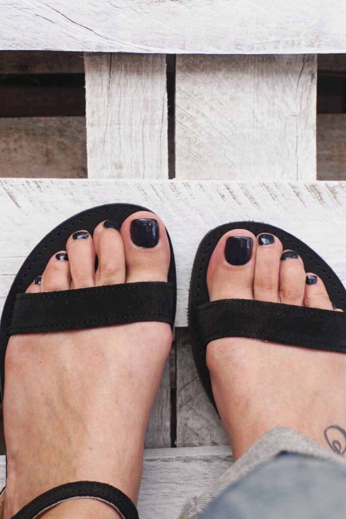 FUNKY CASUAL black genuine leather sandals