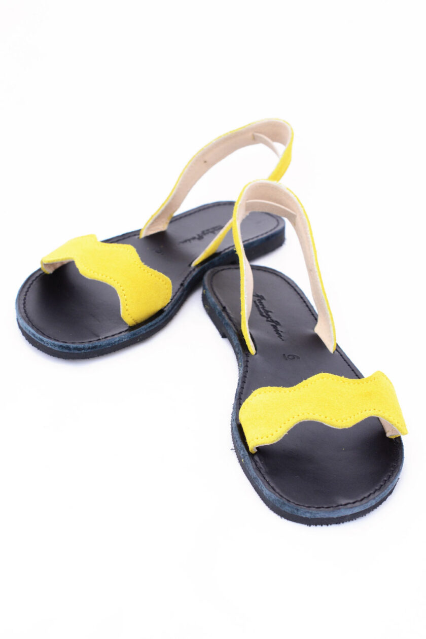 FUNKY VIBE women's genuine leather sandals, yellow