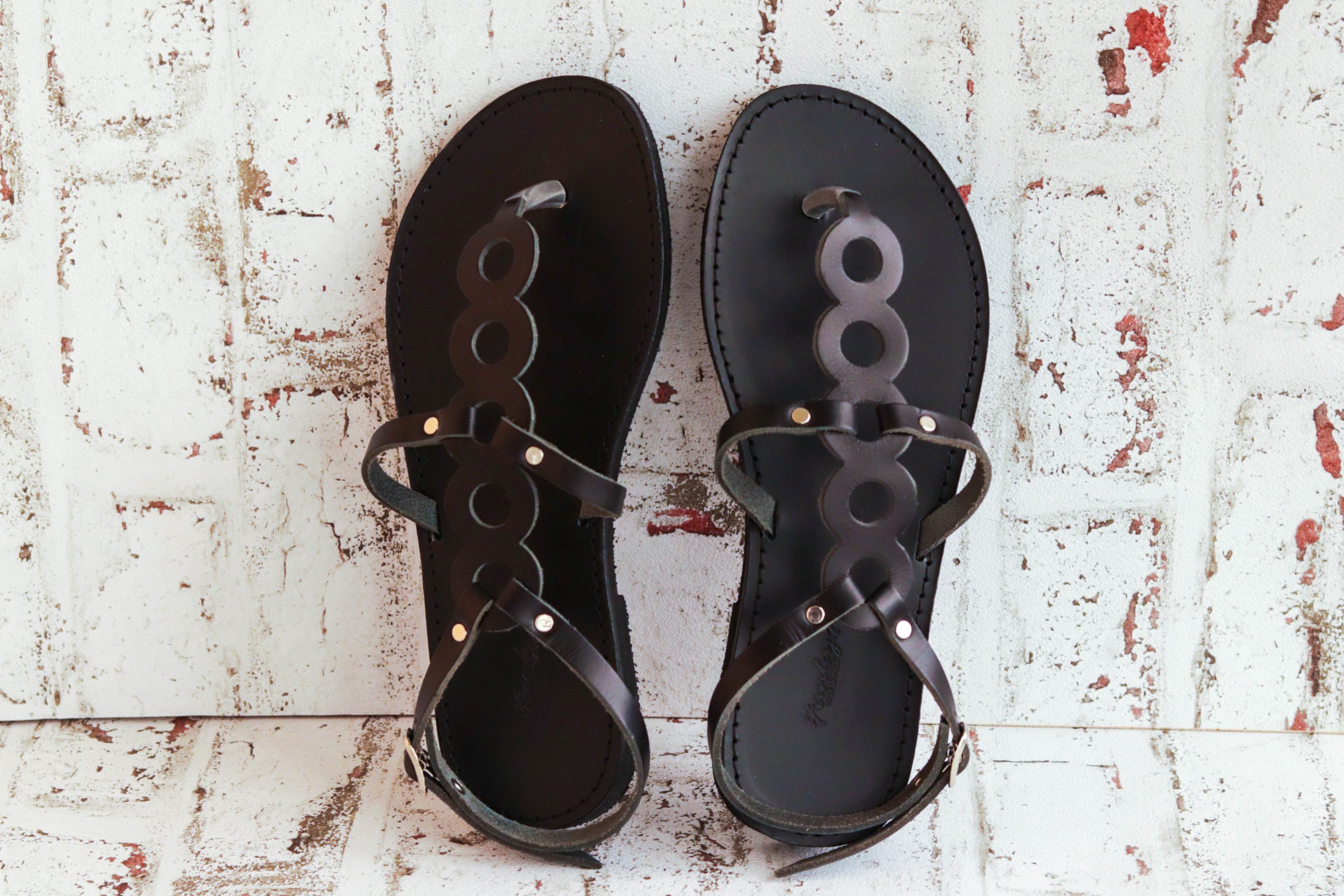 FUNKY SOCIAL genuine leather women's sandals, black