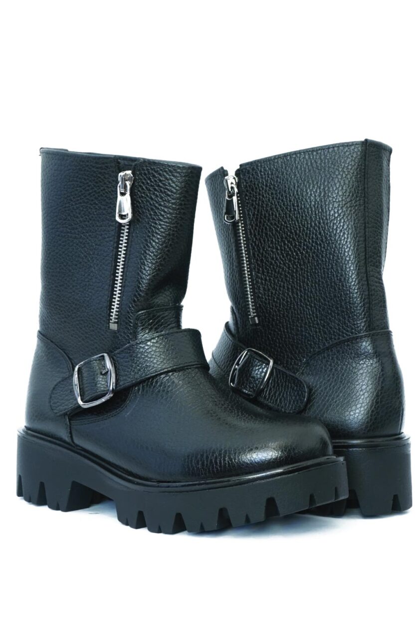 FUNKY BIKER women's leather boots, black