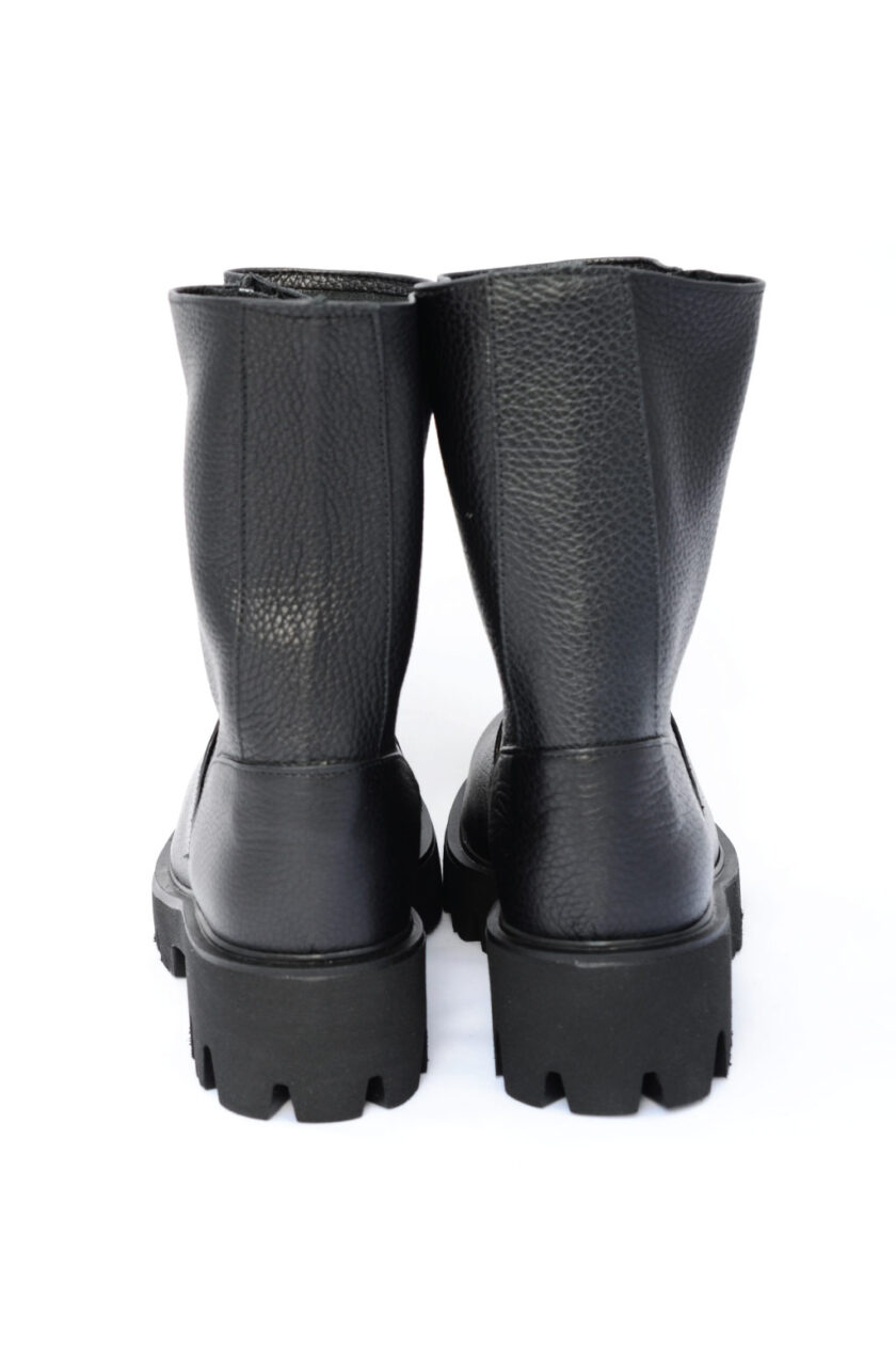 High boots in genuine leather FUNKY NEW BIKER, black