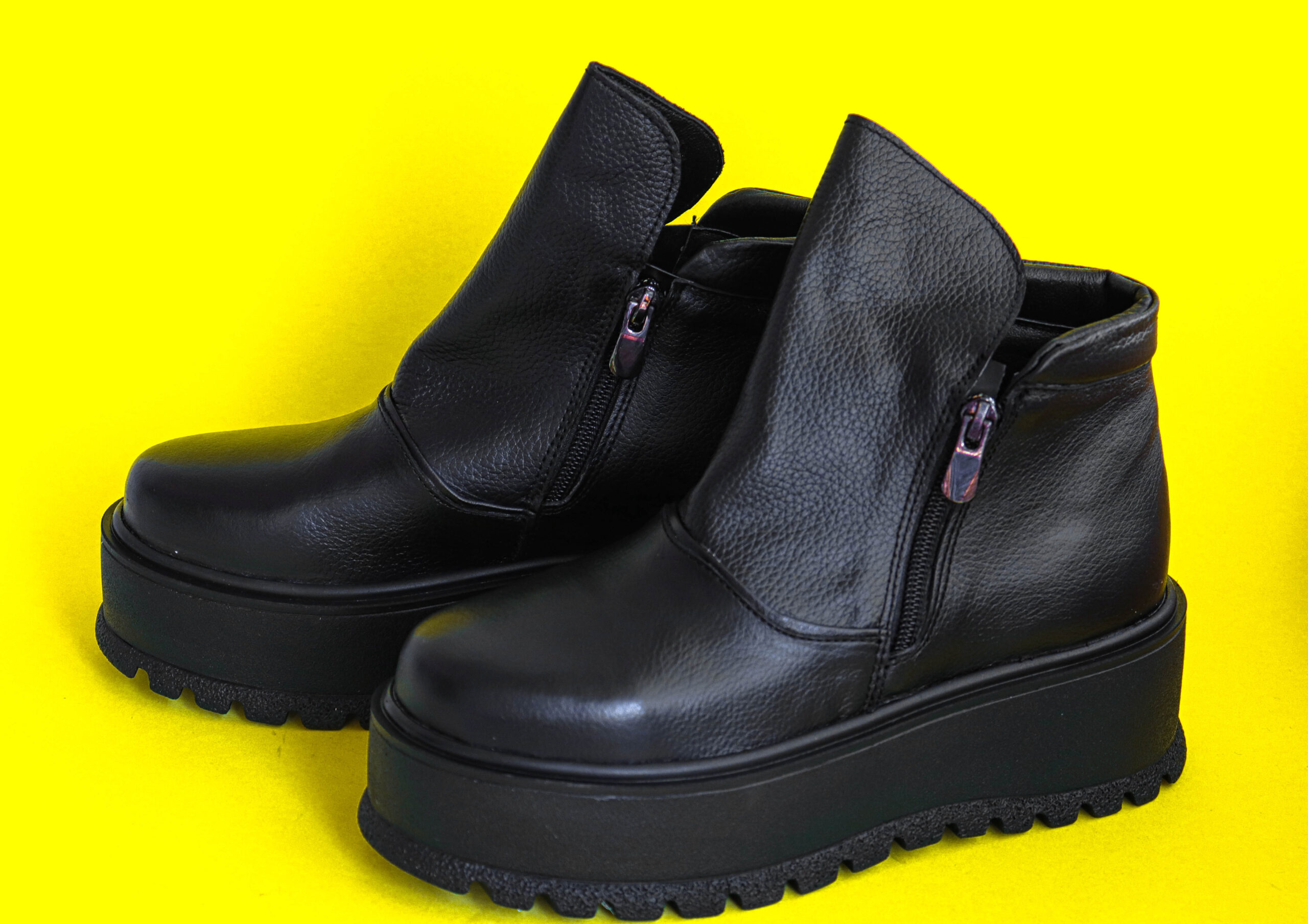 funky black ankle boots