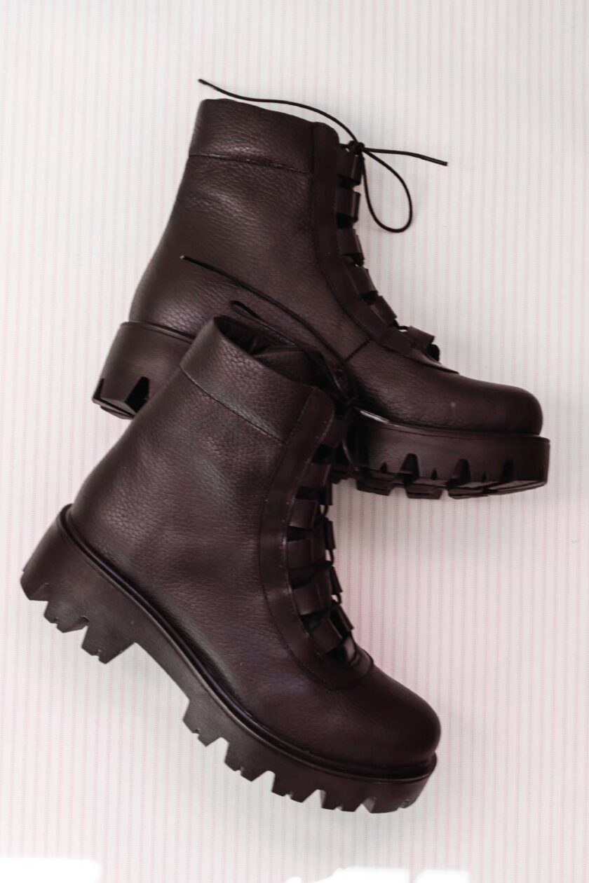 Women's boots with laces FUNKY SMART, black