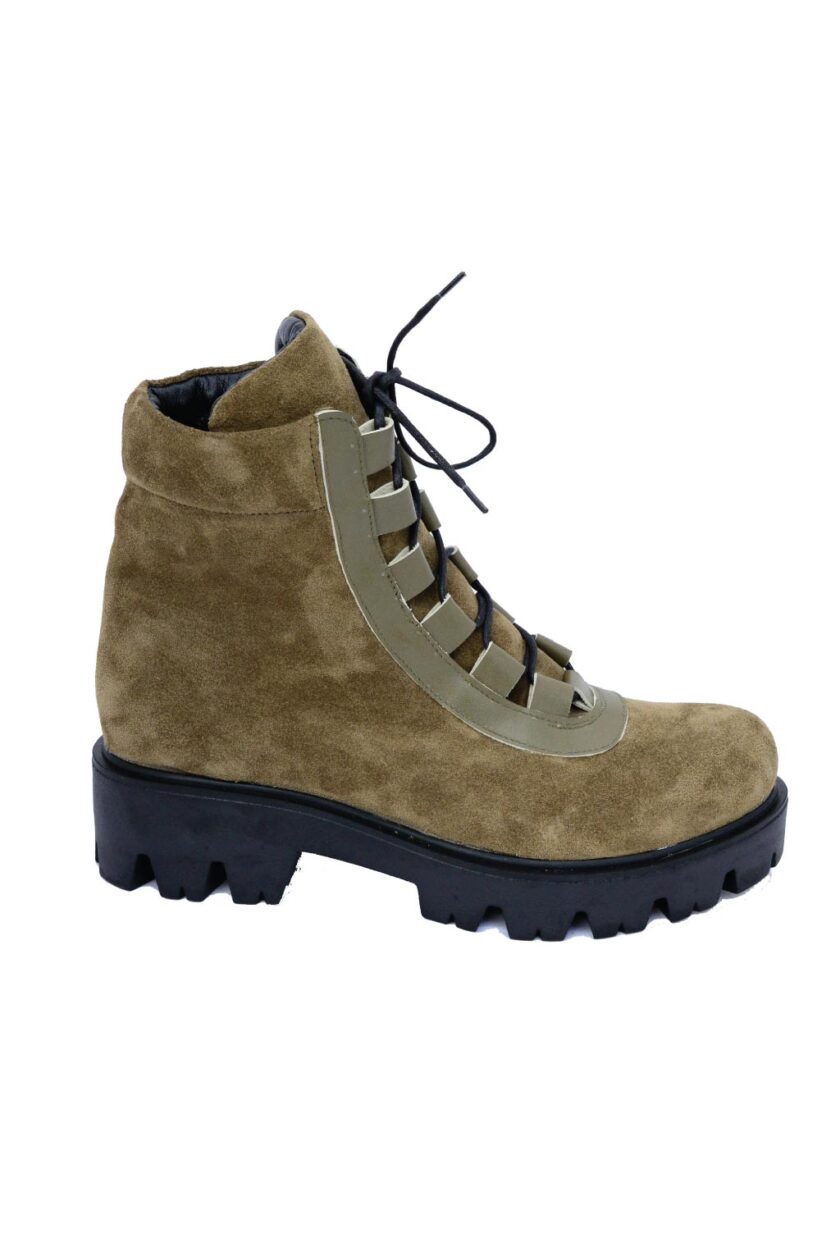 Women's boots with laces FUNKY SMART, khaki
