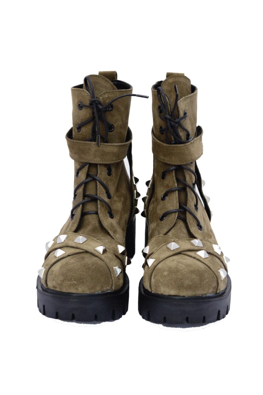 Women's high boots with targets FUNKY GIRL, khaki