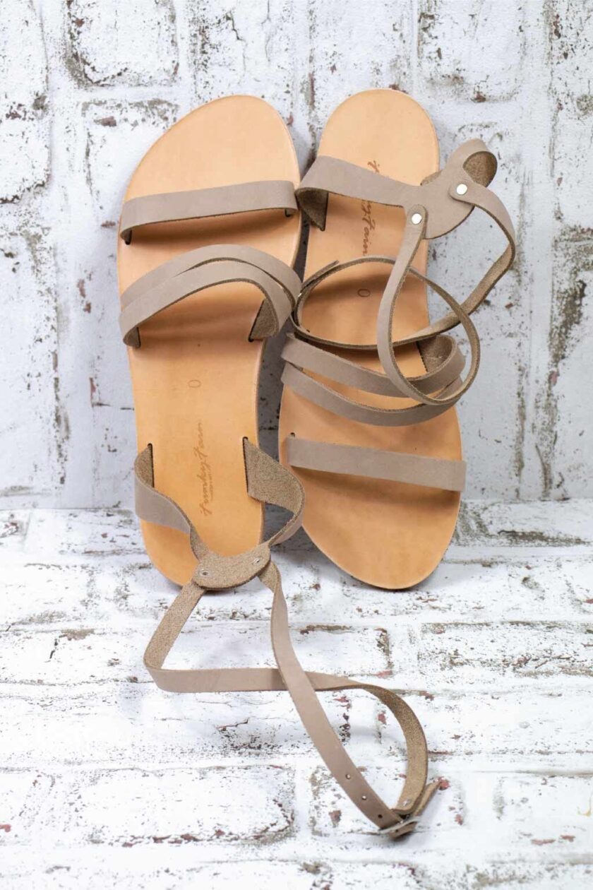 FUNKY GLAM nude sandals in genuine leather