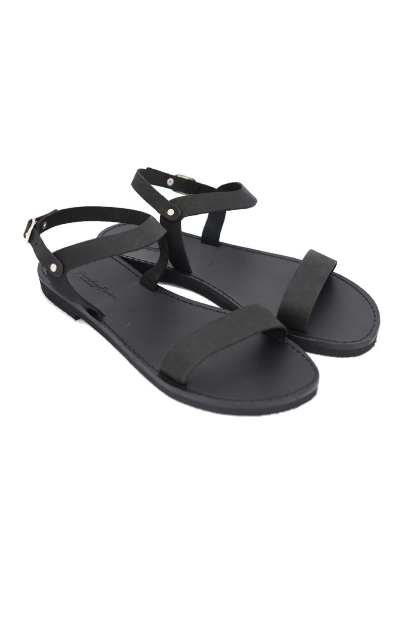 FUNKY FLATS minimal sandals in black leather
