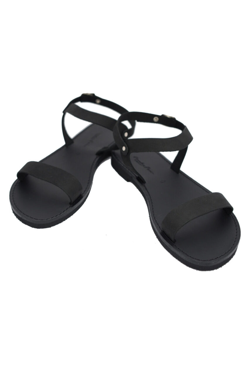 FUNKY FLATS minimal sandals in black leather