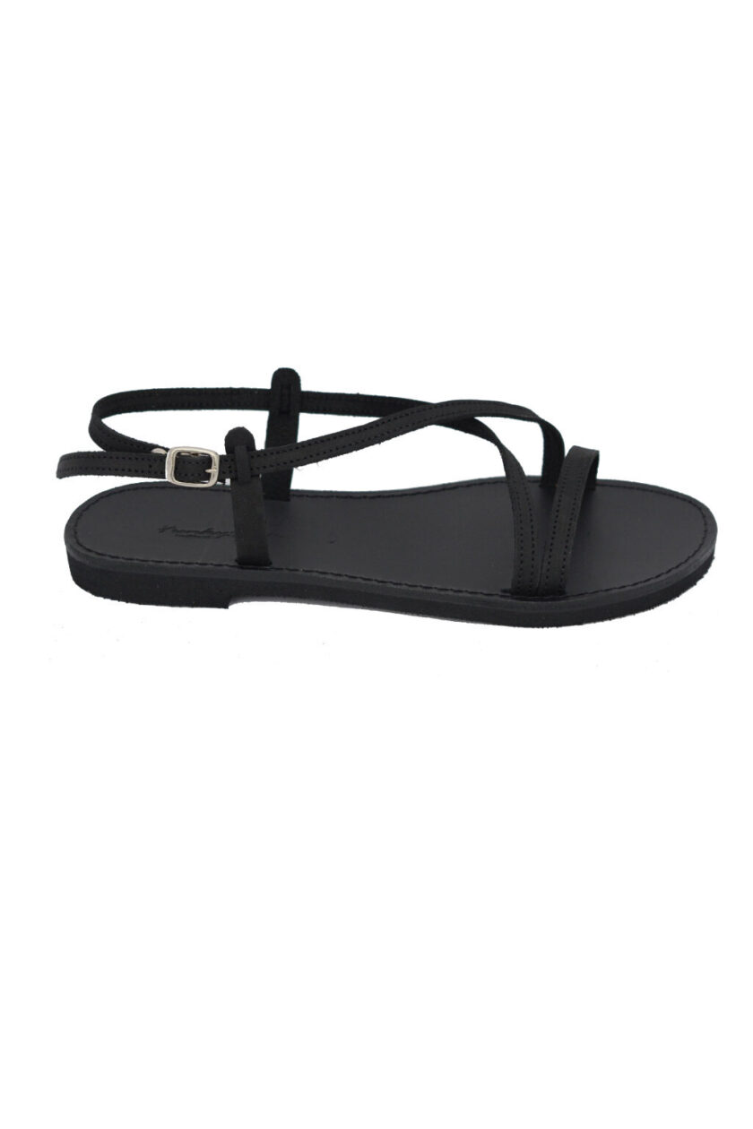 FUNKY GIRL strappy sandals in black leather