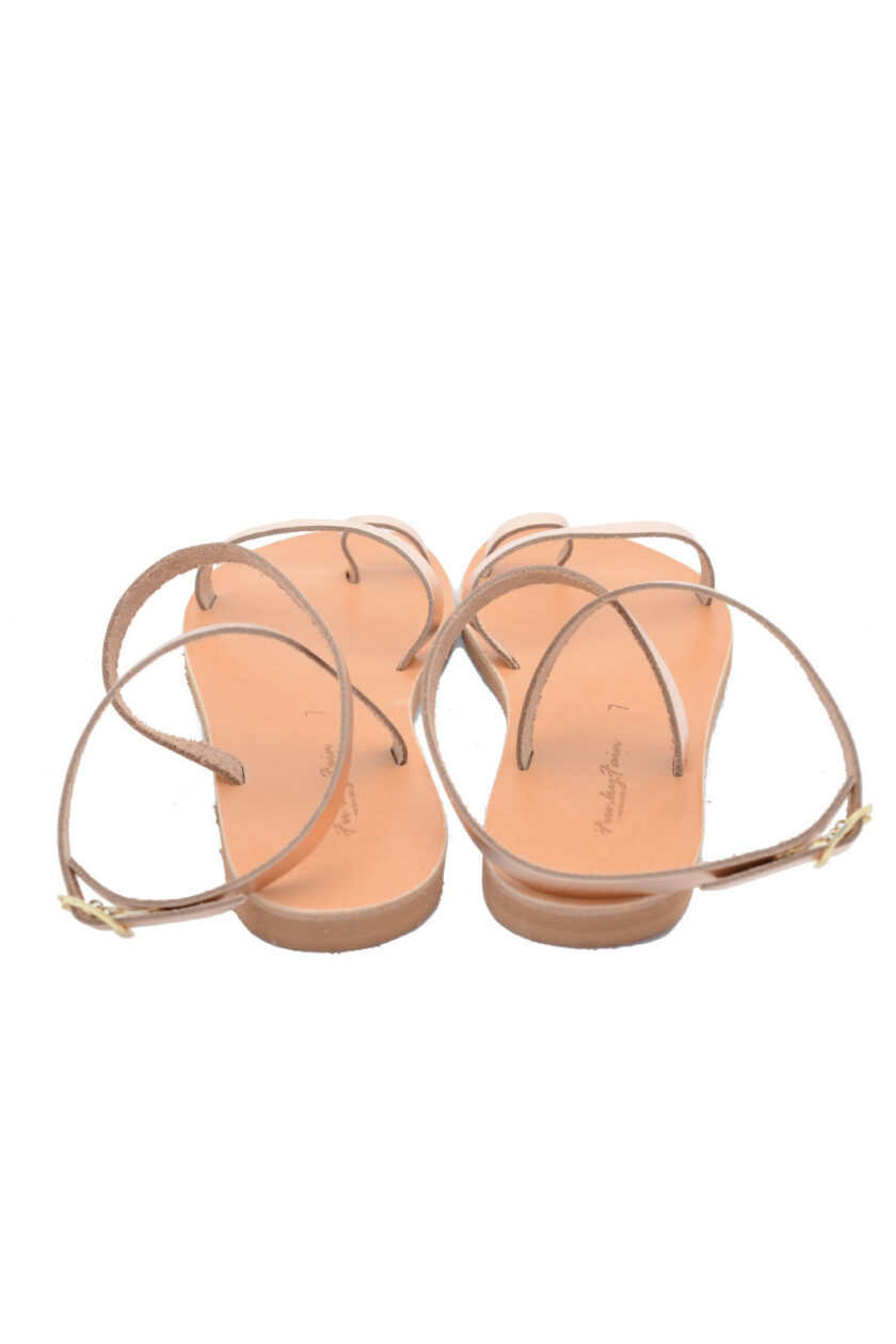 FUNKY NOMAD strappy sandals in rose gold leather