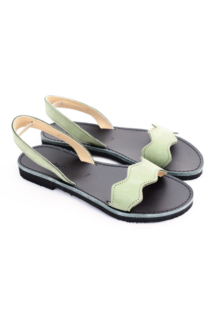 FUNKY VIBE slingback leather sandals in green
