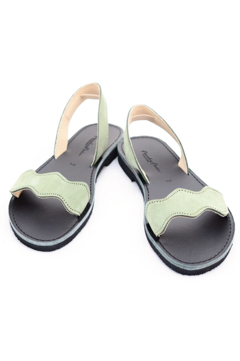 FUNKY VIBE slingback leather sandals in green