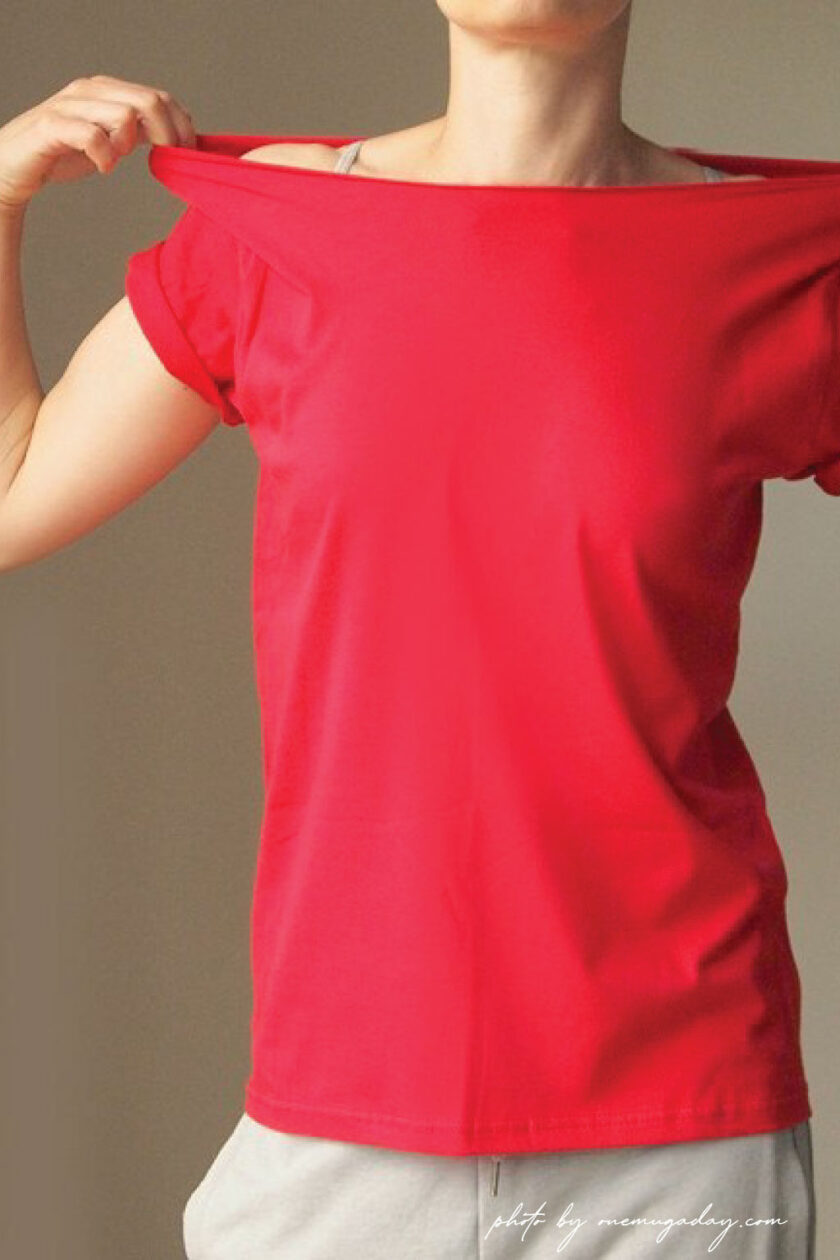 FUNKY T oversize t-shirt in red