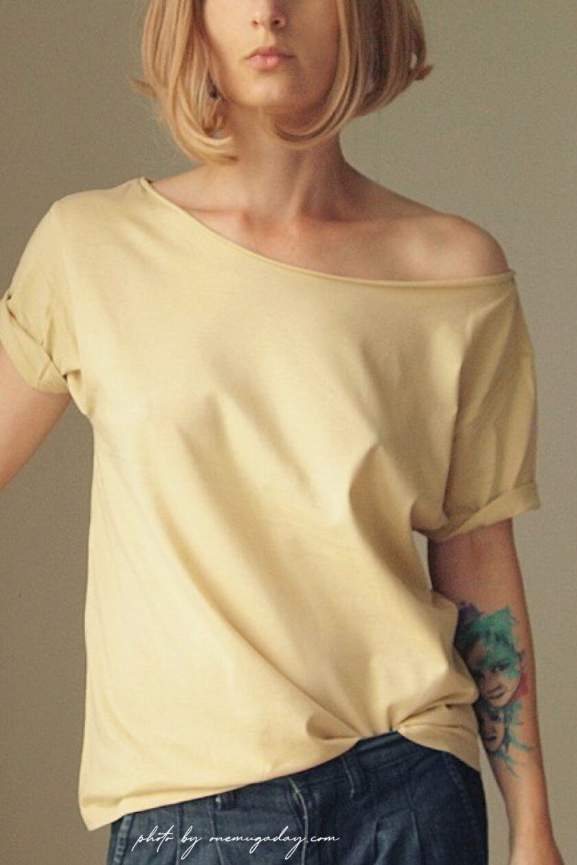 FUNKY T oversize t-shirt in nude