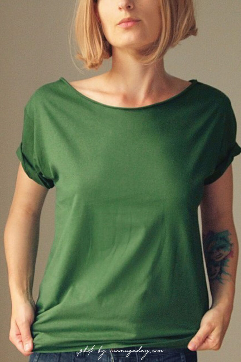 FUNKY T oversize t-shirt in dark green